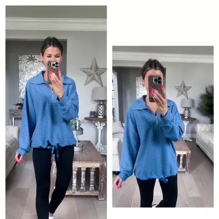 💋2023 Fall Winter Trendy Women Casual Ribbed Sweatshirts Long Sleeve Pullover 