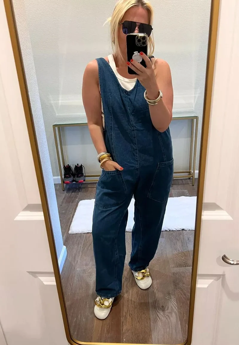 Versatile Denim Big Pocket Jumpsuit（BUY 2 FREE SHIPPING）