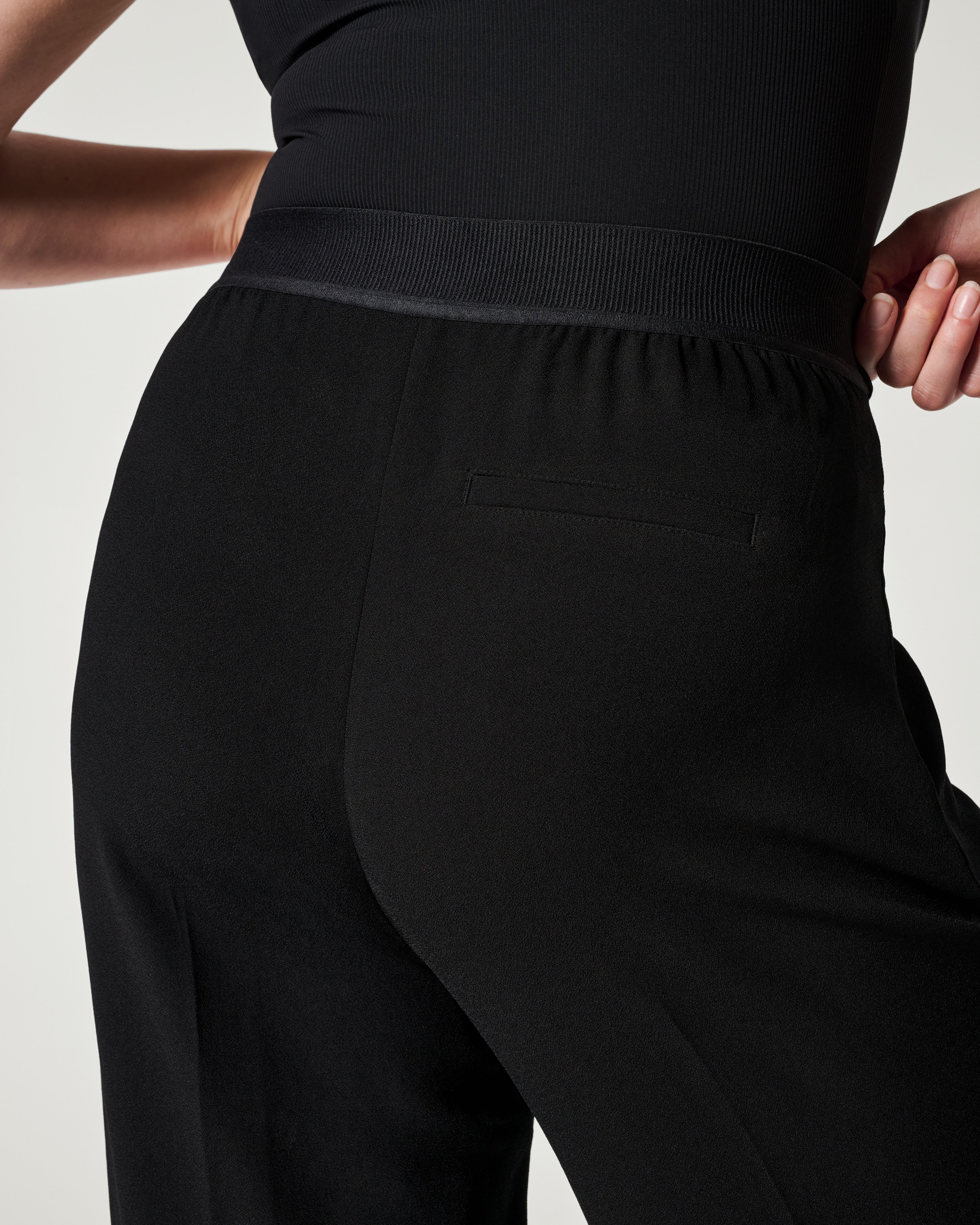 New Simple Crepe Pleated Straight-leg Trousers