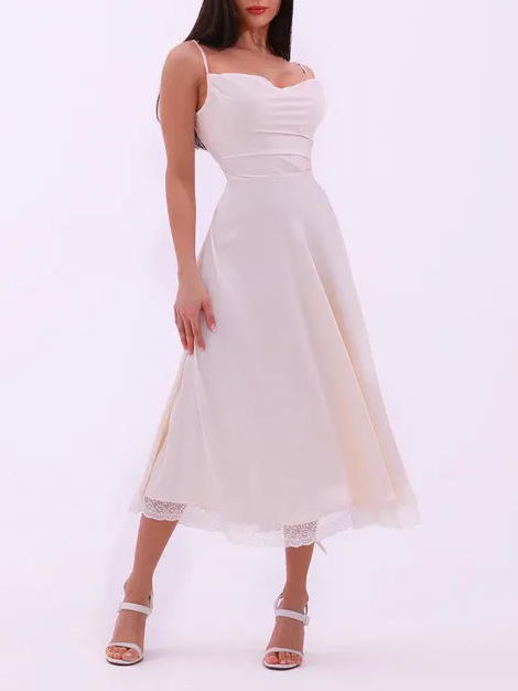 New Silk Cowl Maxi Dress