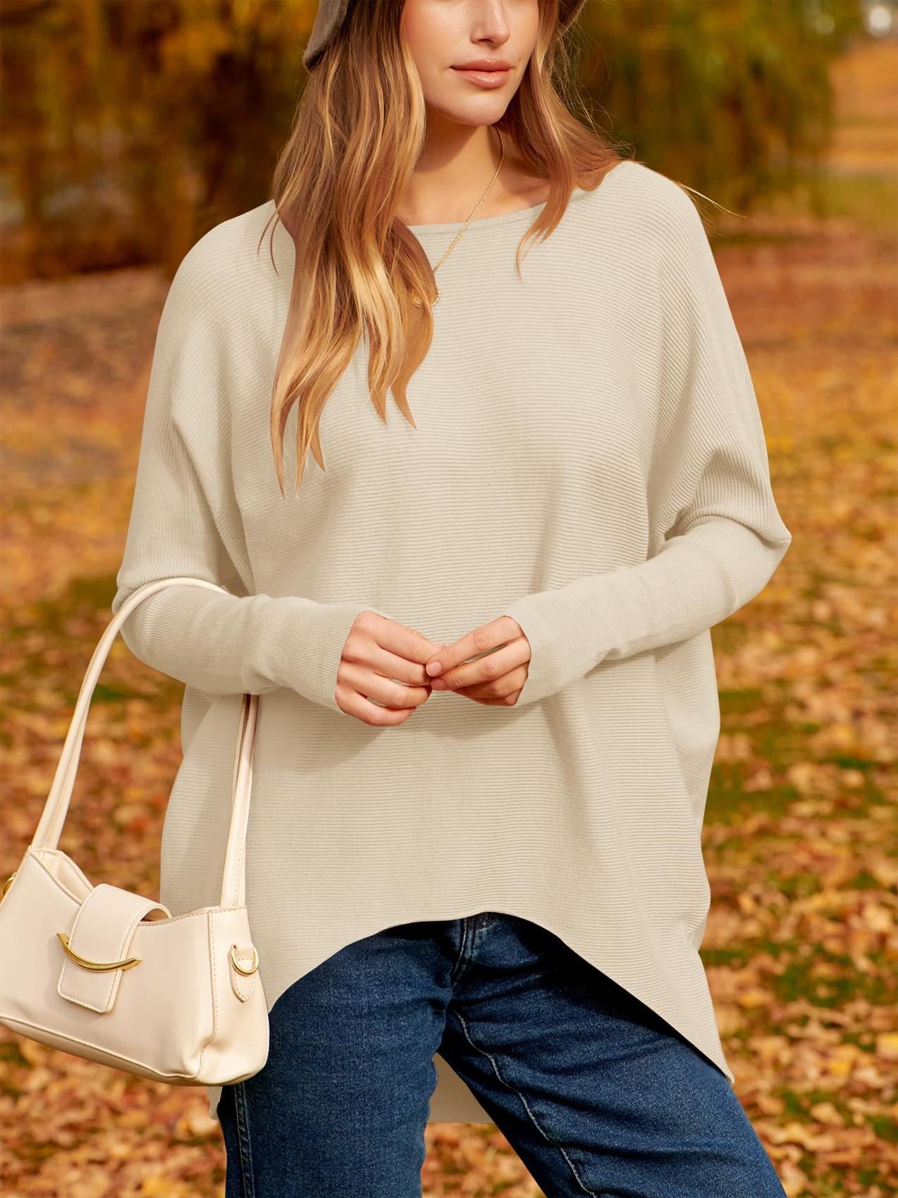 🔥🔥Hot Sale-Women's Oversized Dolman Sleeve Knitted Pullover Casual Top(Buy 2 Get 1 Free)