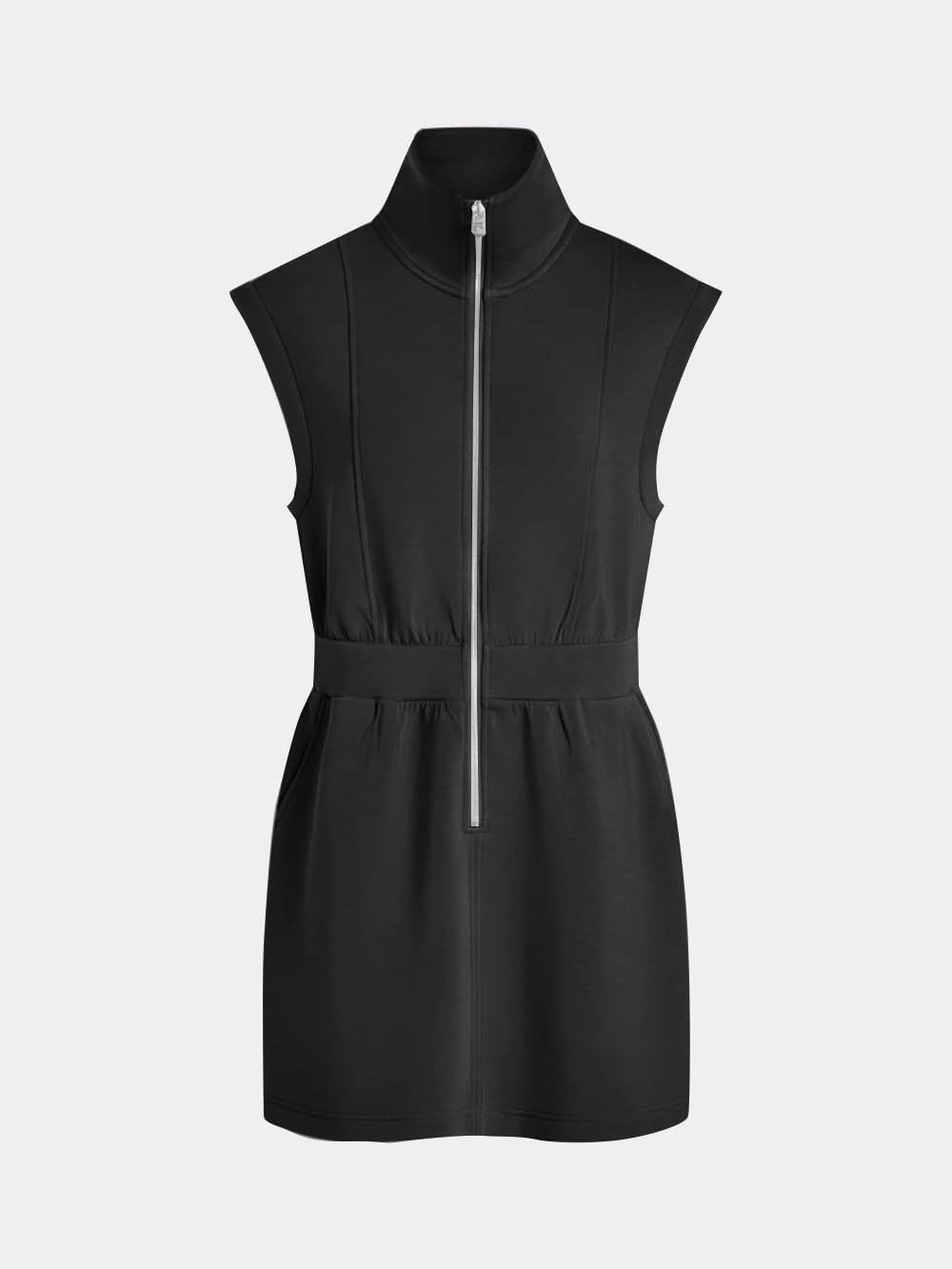 2024 New Women's Collared V Neck Zip Mini Dress(40% OFF Today!!!)