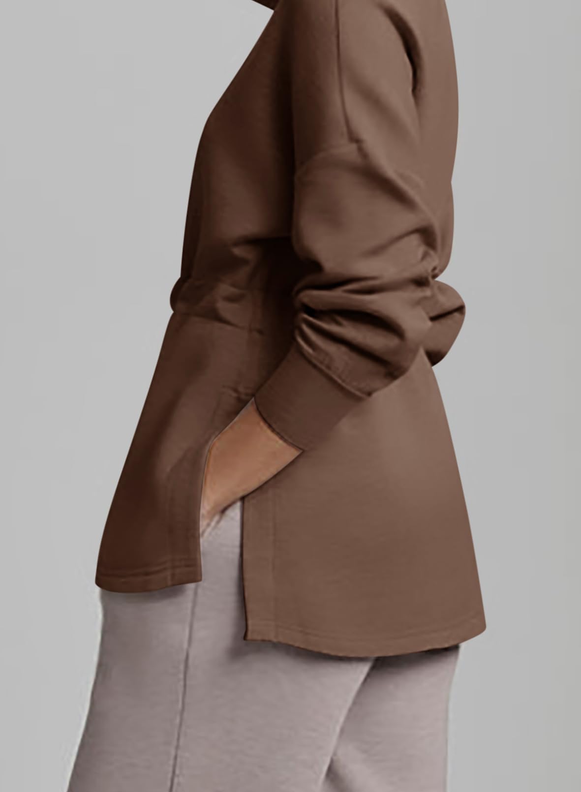 2024 New Women‘s Oversized Half Zip Drawstring Waist Sweatshirt(buy 2 10% OFF)