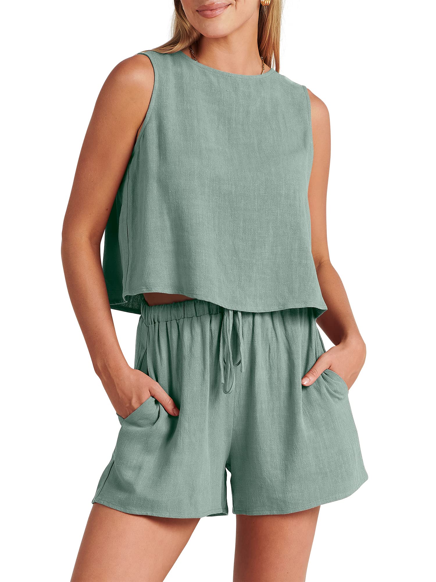 40% OFF Today-Women’s Summer 2 Piece Outfits Shorts Sets