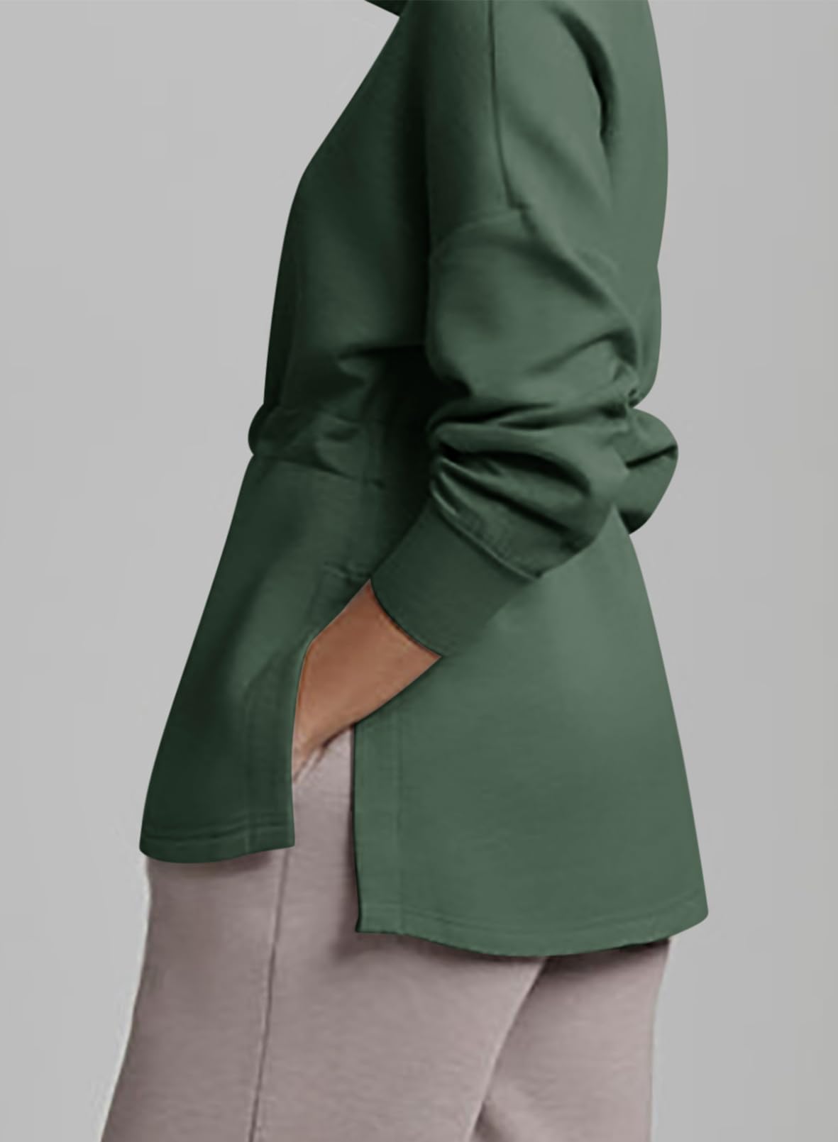 2024 New Women‘s Oversized Half Zip Drawstring Waist Sweatshirt(buy 2 10% OFF)