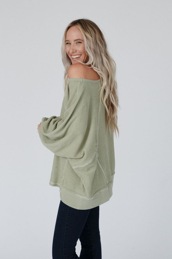 50% OFF🔥Exposed Seam Patchwork Dolman Sleeve Top(BUY 2 FREE SHIPPING)