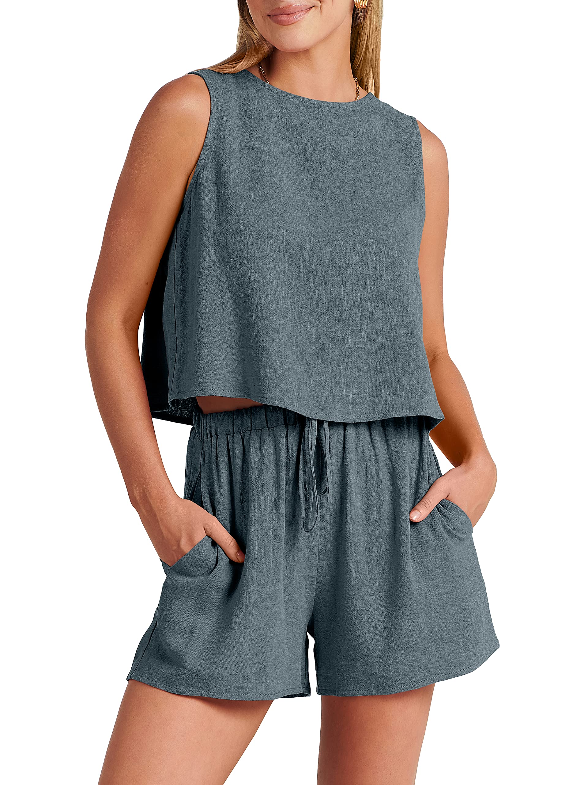 40% OFF Today-Women’s Summer 2 Piece Outfits Shorts Sets
