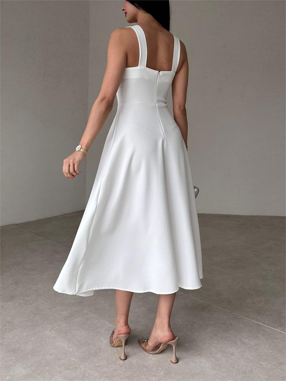 Women's Square Neck Strappy Midi Dress(Buy 2 Free Shipping)