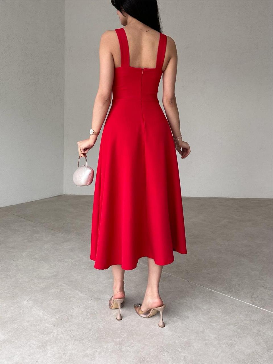 Women's Square Neck Strappy Midi Dress(Buy 2 Free Shipping)