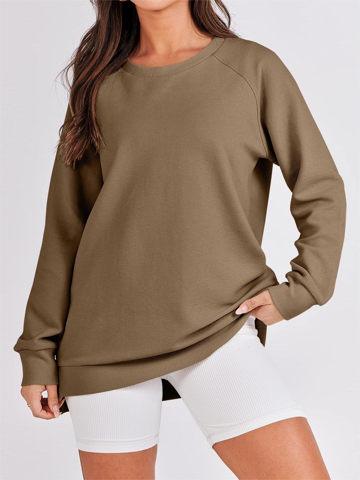 HOT SALE🔥Women's Sweatshirts Long Sleeve Pullover With Side Zipper Shirt (BUY 2 FREE SHIPPING)