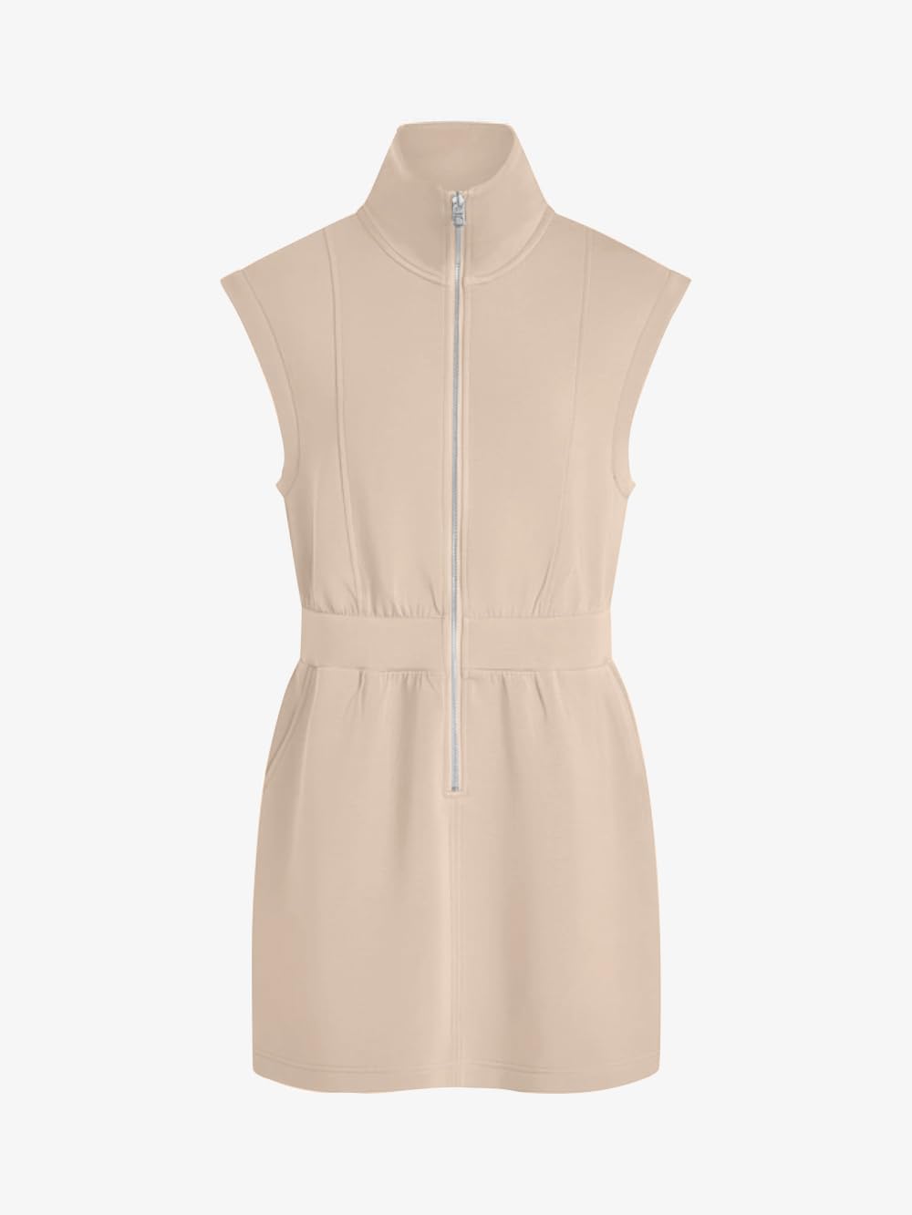 2024 New Women's Collared V Neck Zip Mini Dress(40% OFF Today!!!)