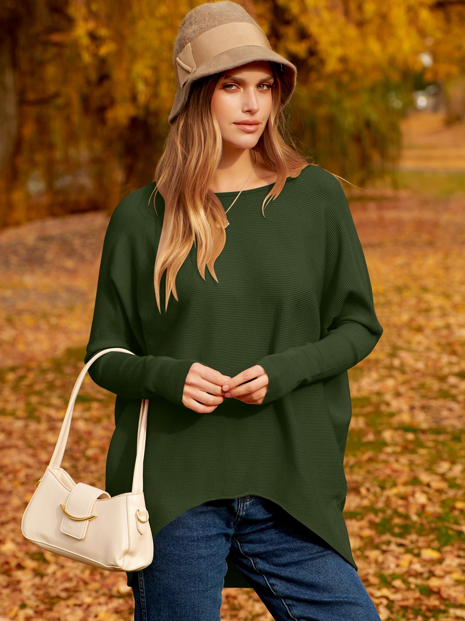 Women's Oversized Dolman Sleeve Knitted Pullover Casual Sweater(Buy 2 Free Shipping)