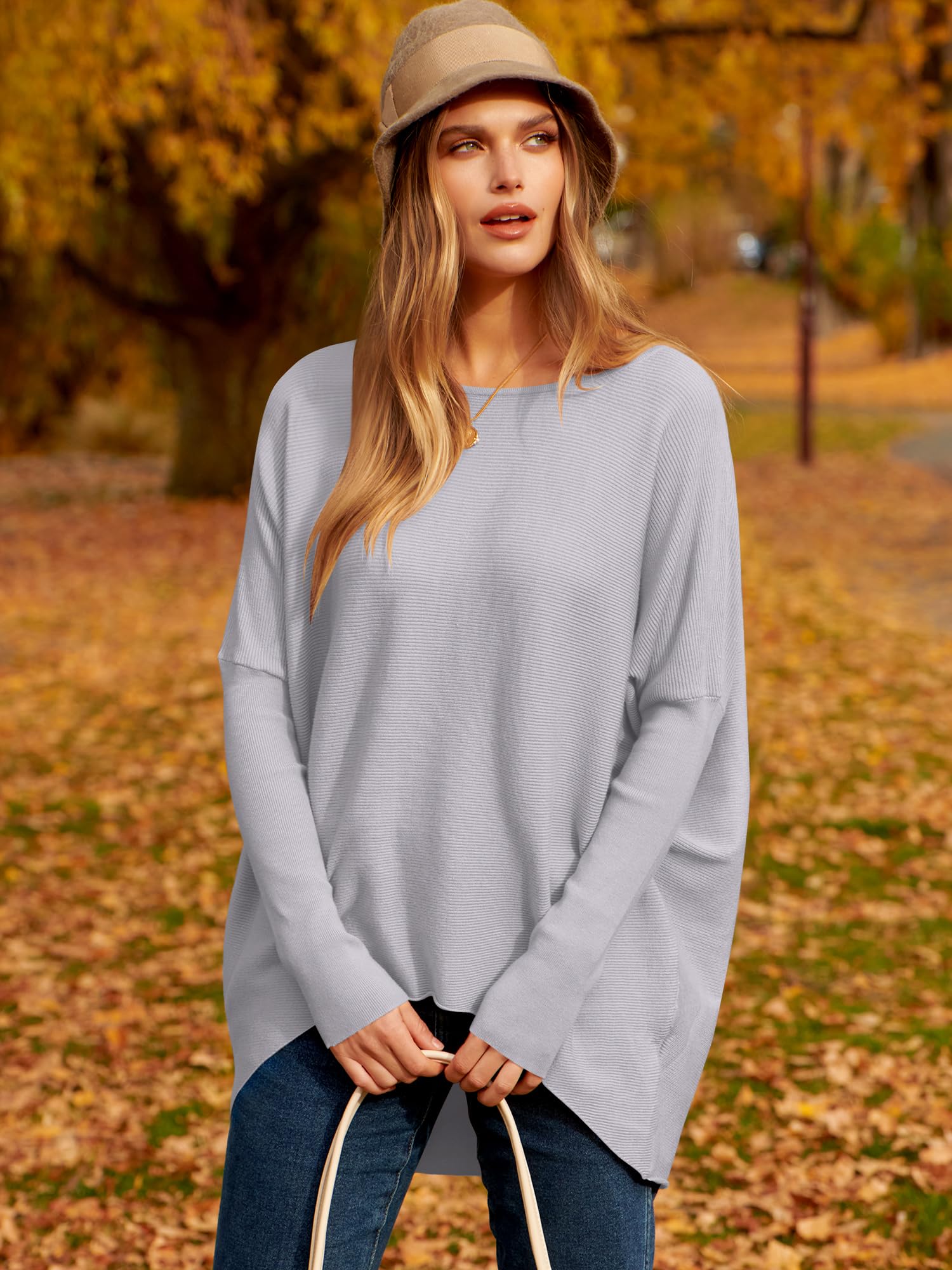 Women's Oversized Dolman Sleeve Knitted Pullover Casual Sweater(Buy 2 Free Shipping)
