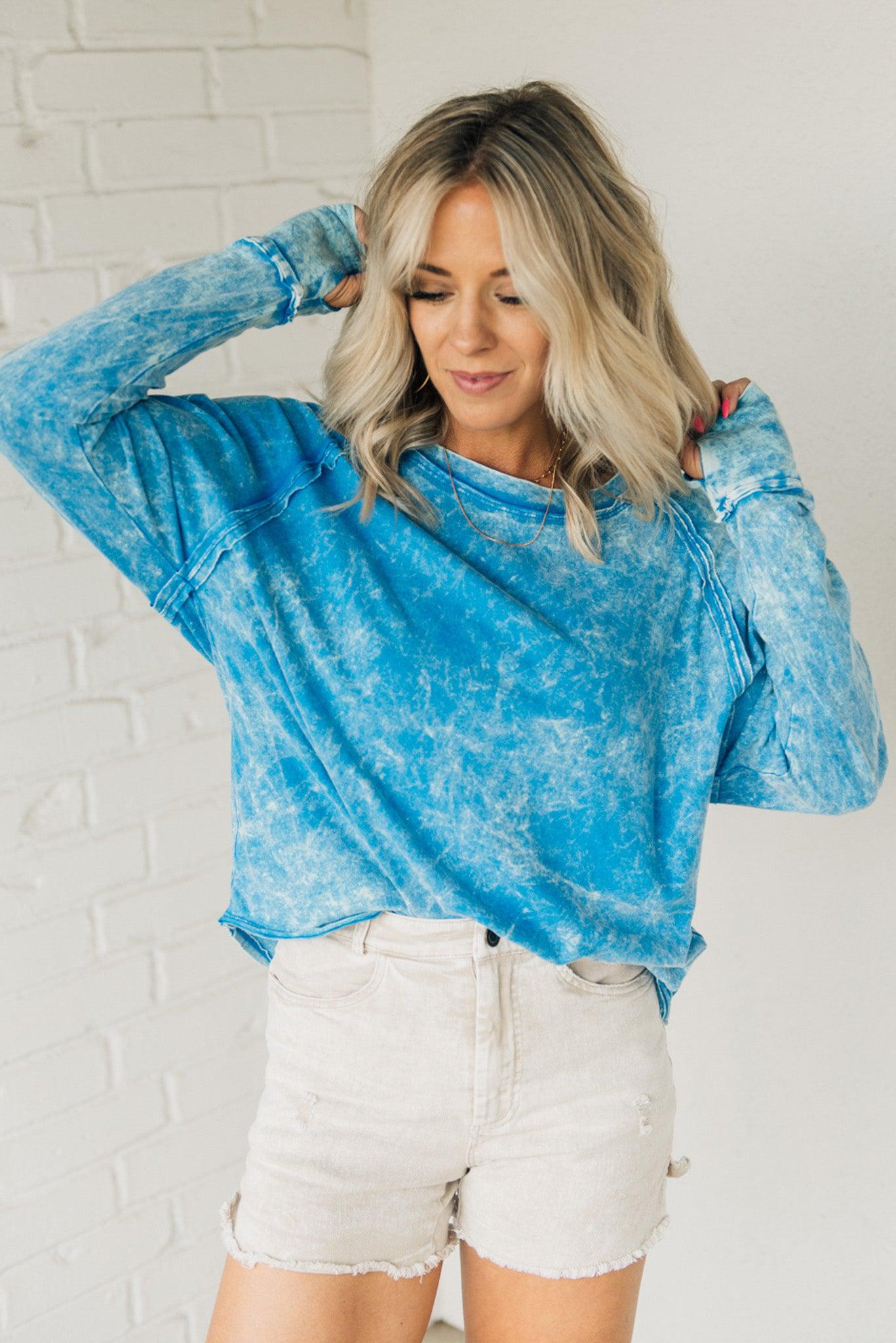 🔥2024 Fall Hot🔥Mineral Wash Thumbhole Tee(buy 2 10% OFF)