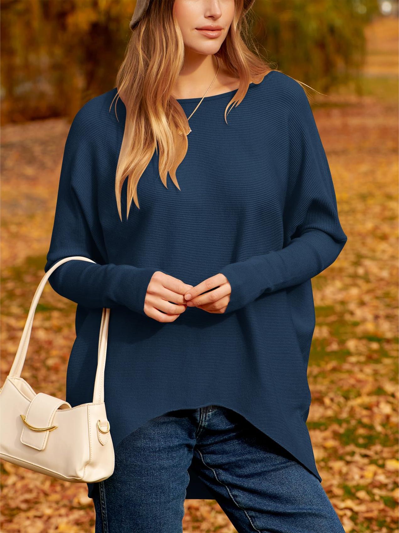 🔥🔥Hot Sale-Women's Oversized Dolman Sleeve Knitted Pullover Casual Top(Buy 2 Get 1 Free)