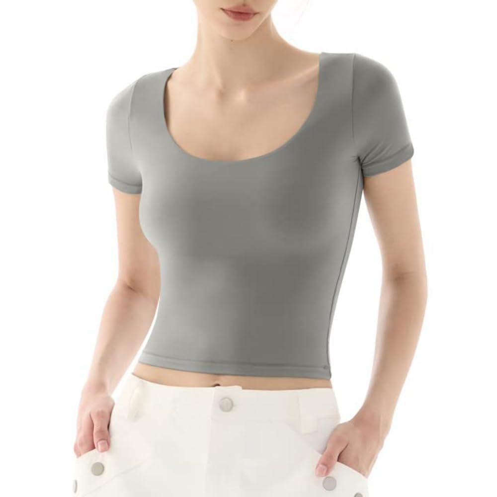 Women's T-Shirt Short Sleeve Scoop Neck Fashion Slim Fit T-Shirt (BUY 2 FREE SHIPPING)