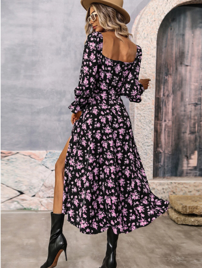 2024 Women's Floral Print Puff Long Sleeve Maxi Dress (BUY 2 FREE SHIPPING)