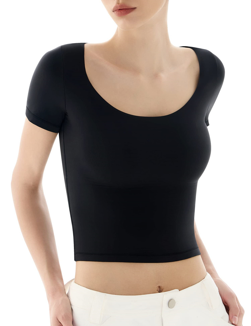 Women's T-Shirt Short Sleeve Scoop Neck Fashion Slim Fit T-Shirt (BUY 2 FREE SHIPPING)