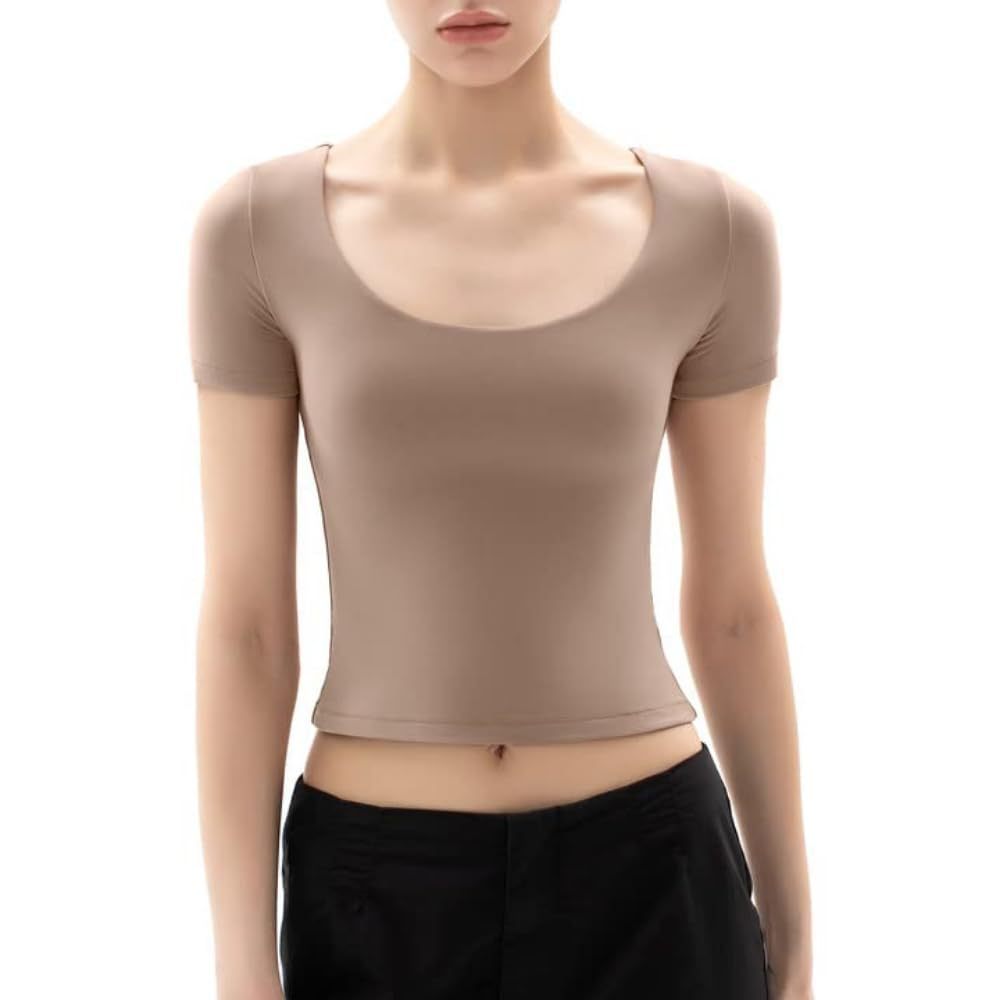 Women's T-Shirt Short Sleeve Scoop Neck Fashion Slim Fit T-Shirt (BUY 2 FREE SHIPPING)