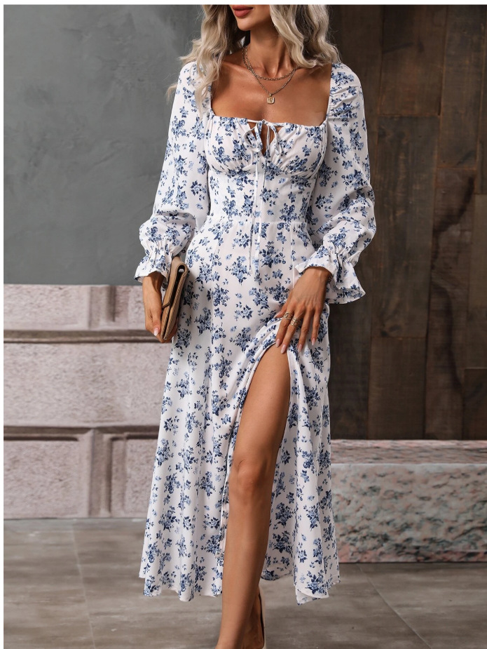 2024 Women's Floral Print Puff Long Sleeve Maxi Dress (BUY 2 FREE SHIPPING)