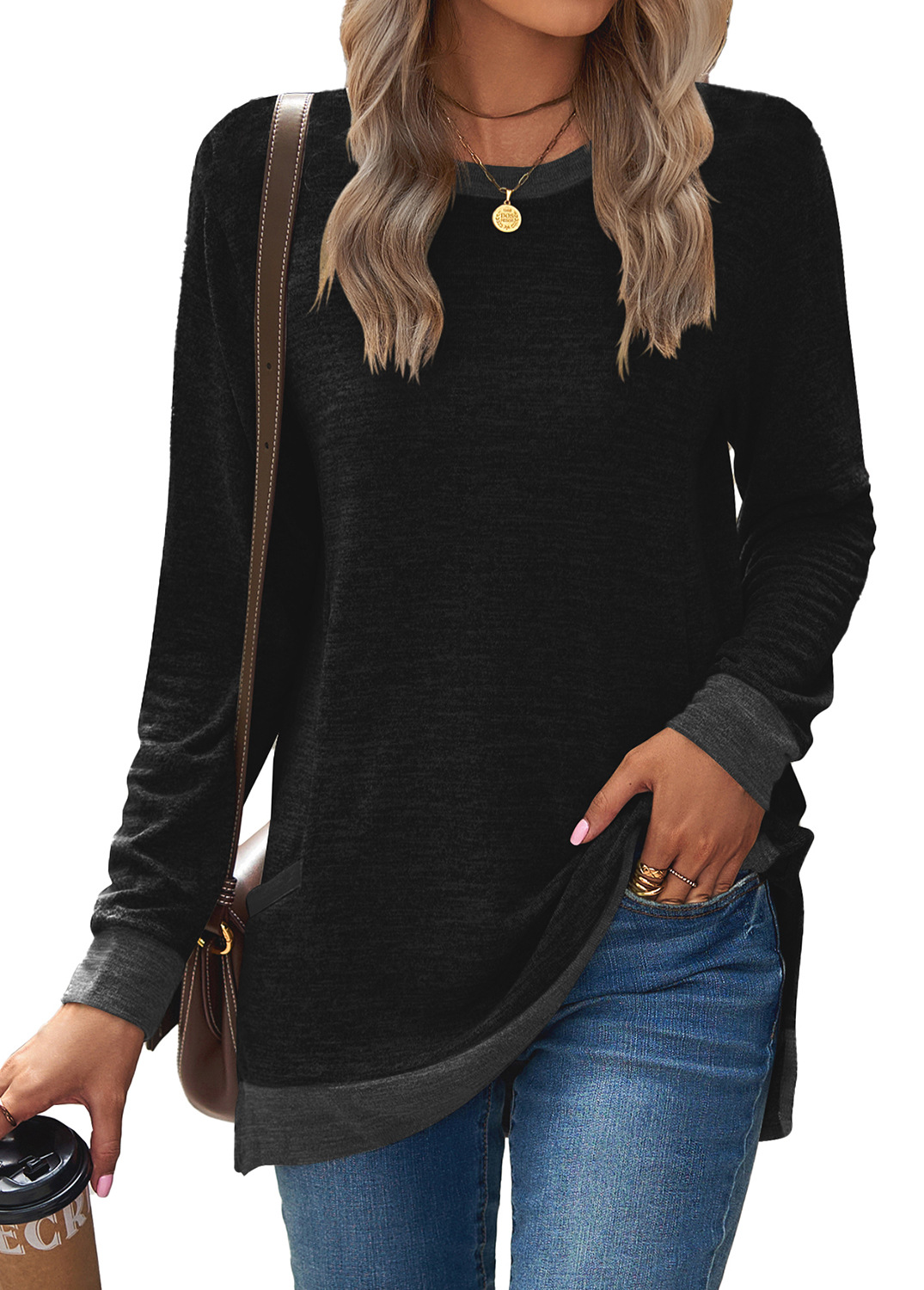 HOT SALE 🔥Women's Color Cotton Super Soft Basic Pocket Long Sleeve（BUY 2 FREE SHIPPING）