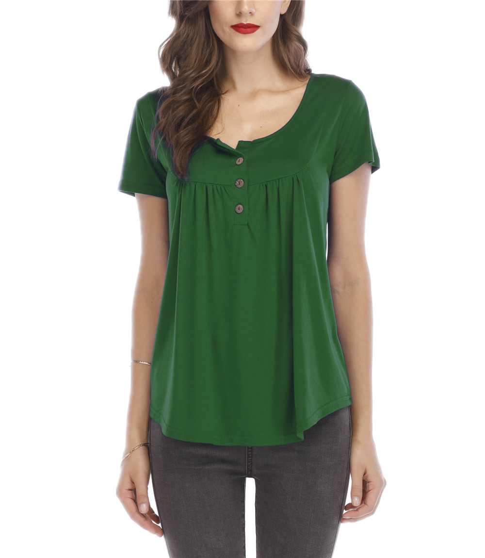 Women Short Sleeves  Top  Casual Blouse Loose Fit T-Shirt（S~5XL）