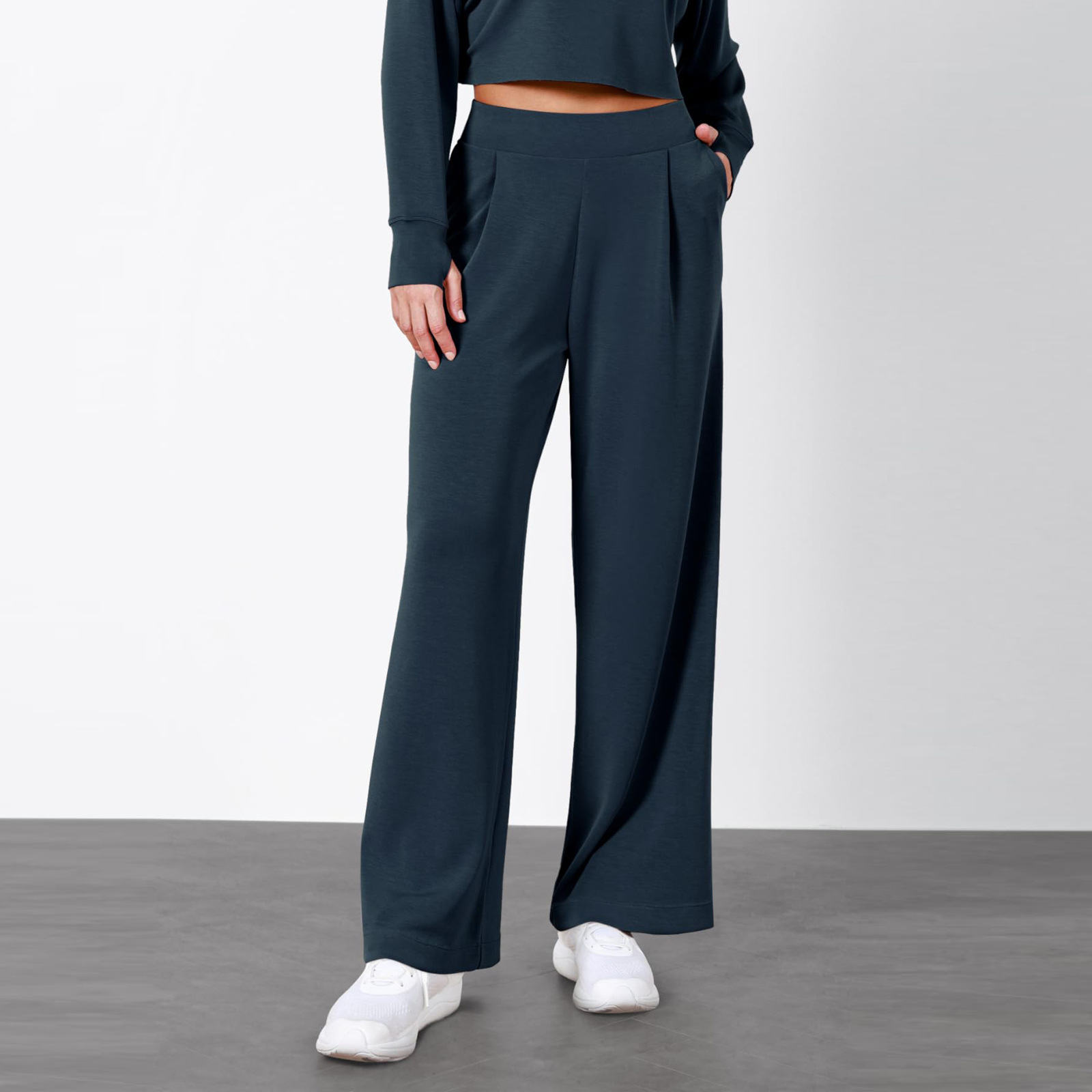 Women's High Waist Draped Straight Leg Pants With Pockets(BUY 2 FREE SHIPPING)