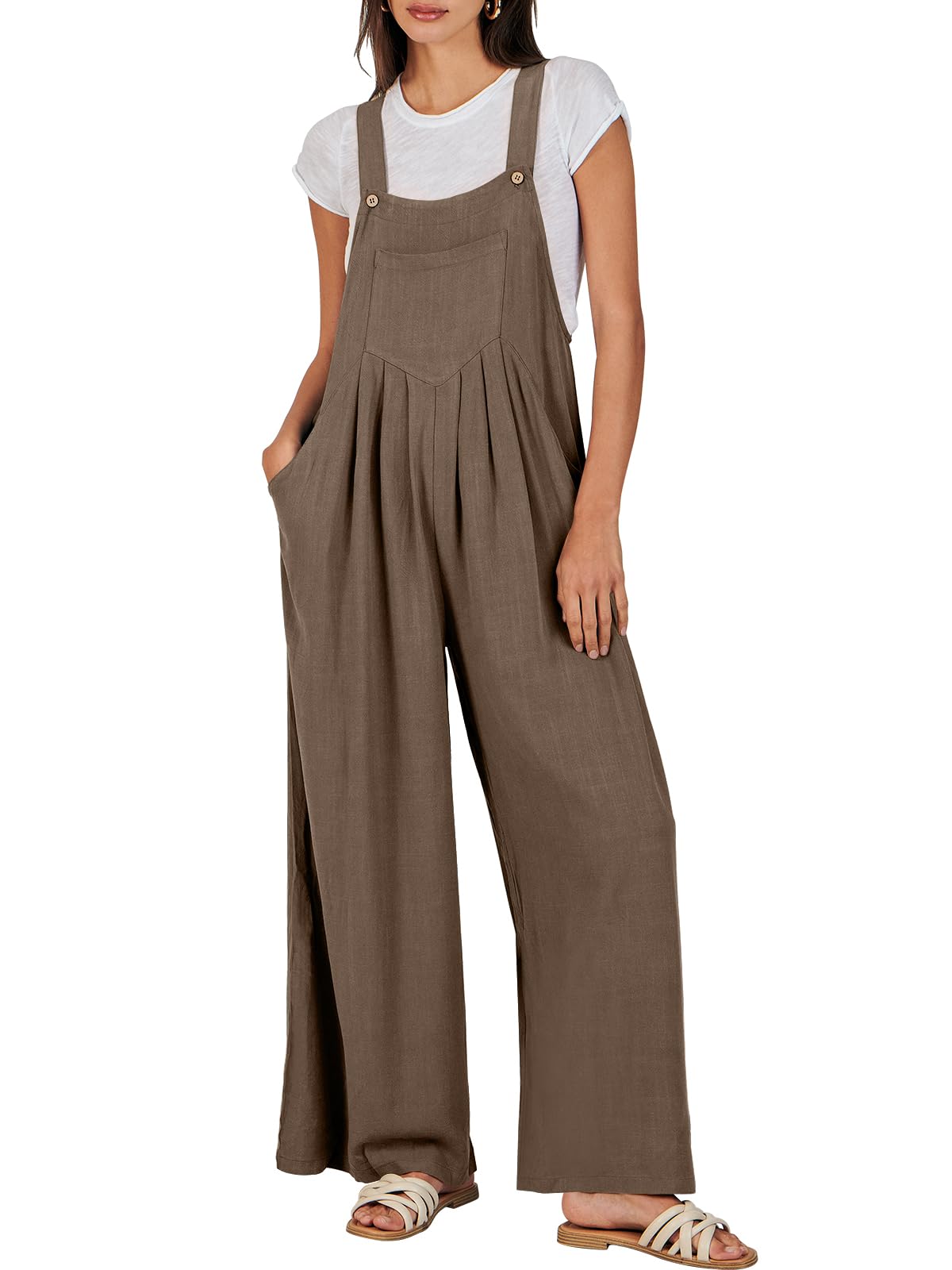 ⏰Hot Sale-Women's Sleeveless Wide Leg Jumpsuit with Pockets(Buy 2 Free Shipping)