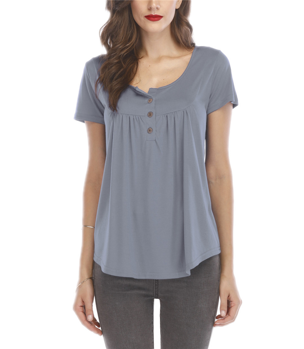 Women Short Sleeves  Top  Casual Blouse Loose Fit T-Shirt（S~5XL）