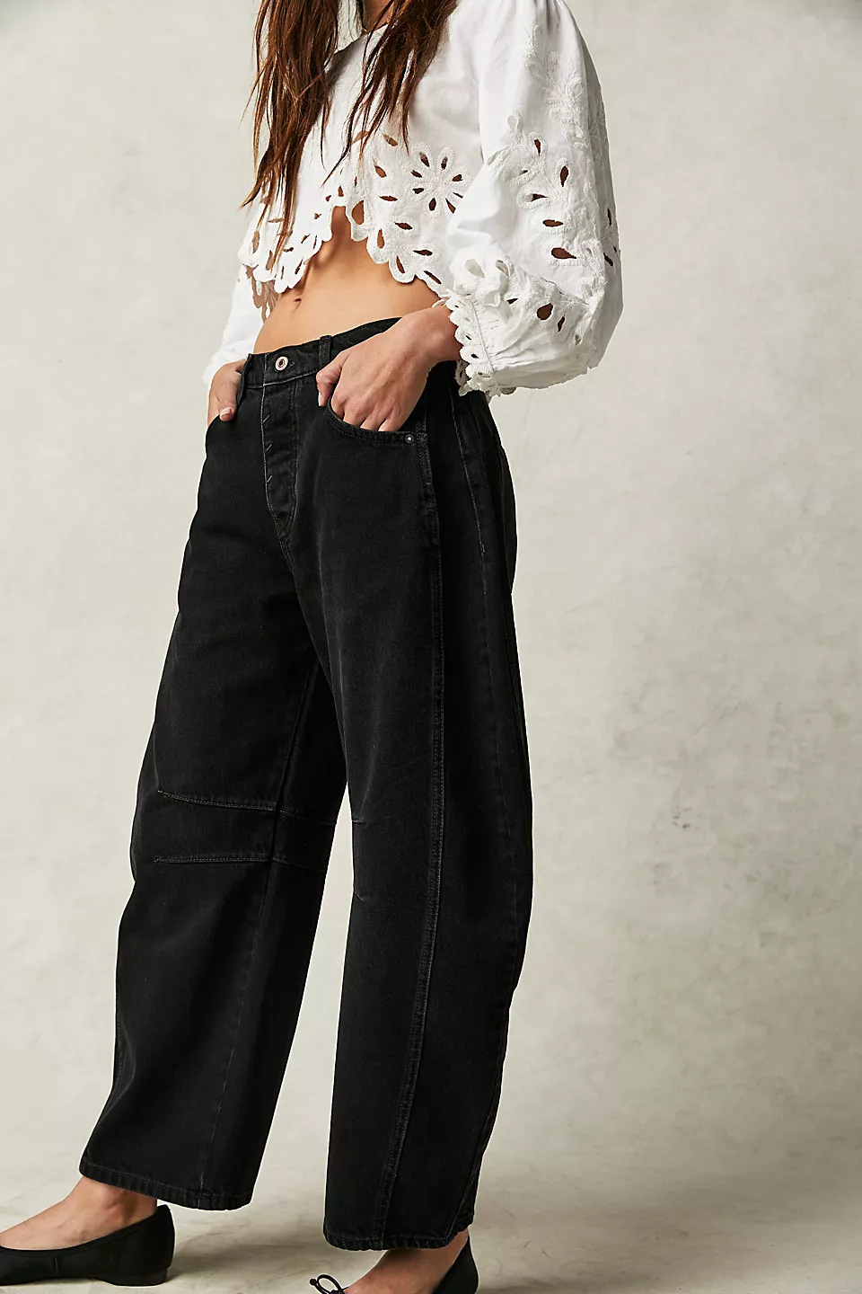 HOT SALE🔥Women's  Vintage Wide Leg Barrel Denim Ankle Pants