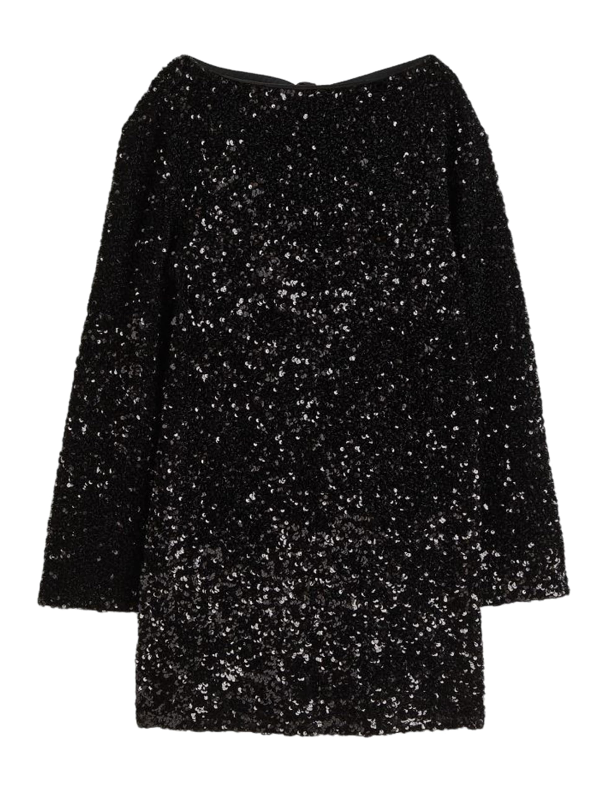 WOMEN'S SEQUIN BACK TIE UP BOW LOOSE MINI DRESS(BUY 2 FREE SHIPPING)