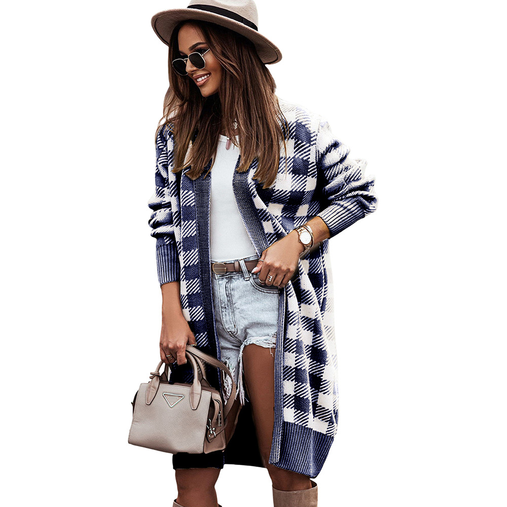 50%OFF 🔥Autumn And Winter Plaid Cardigan Sweater Coat