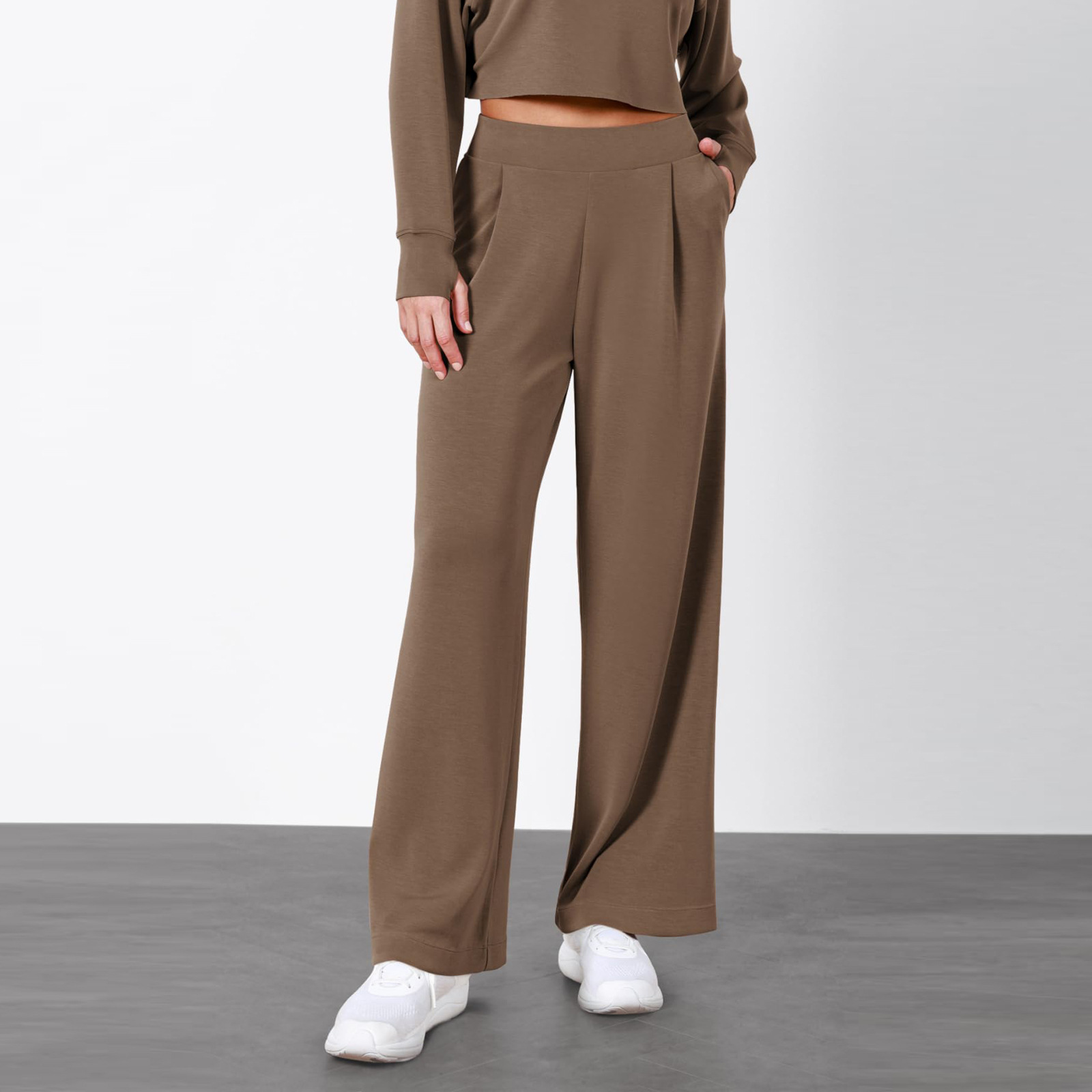 Women's High Waist Draped Straight Leg Pants With Pockets(BUY 2 FREE SHIPPING)