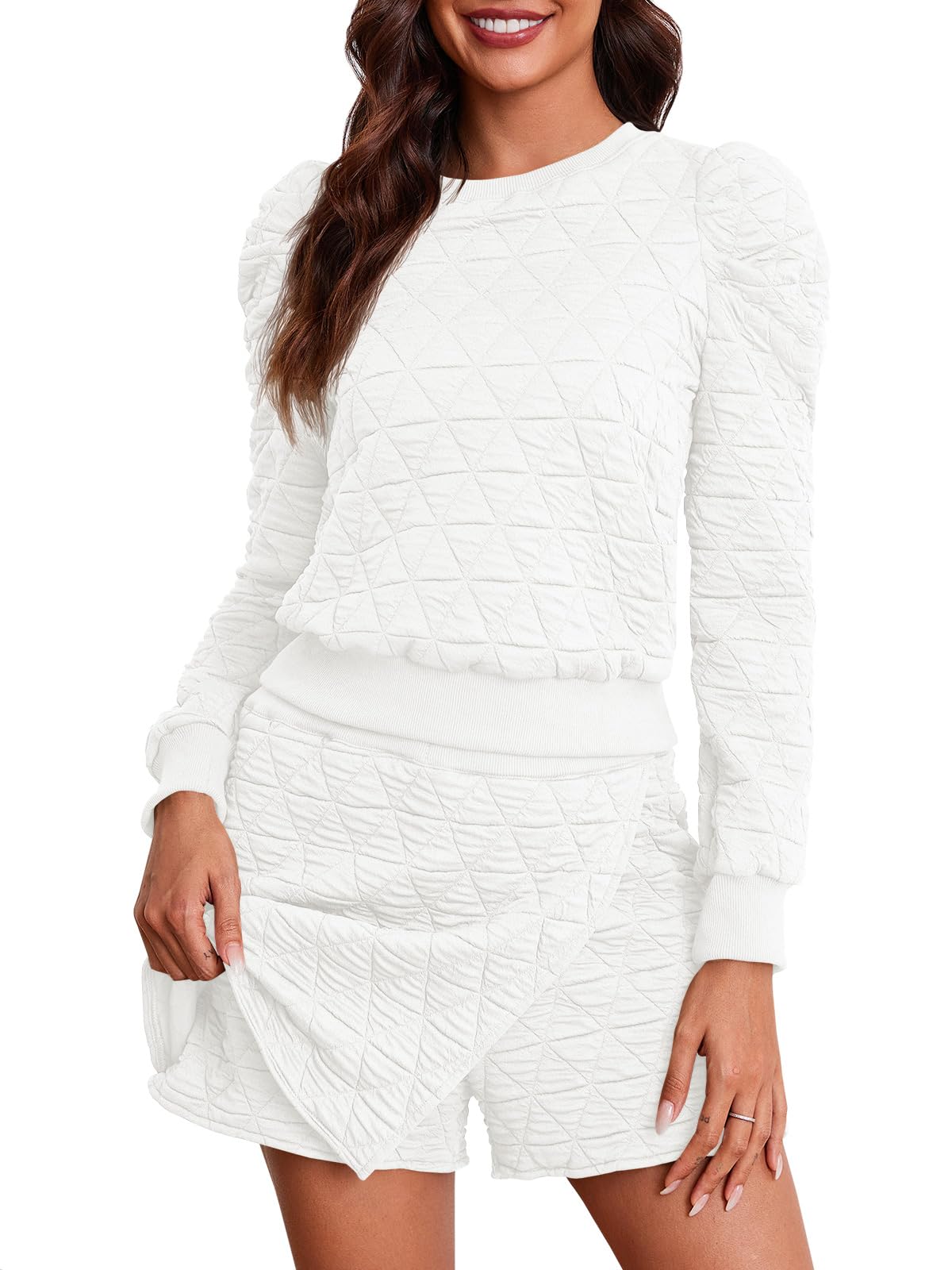 2024 New Women's Argyle Sweatshirts and Wrap Skorts Casual Set(buy 2 10% OFF)