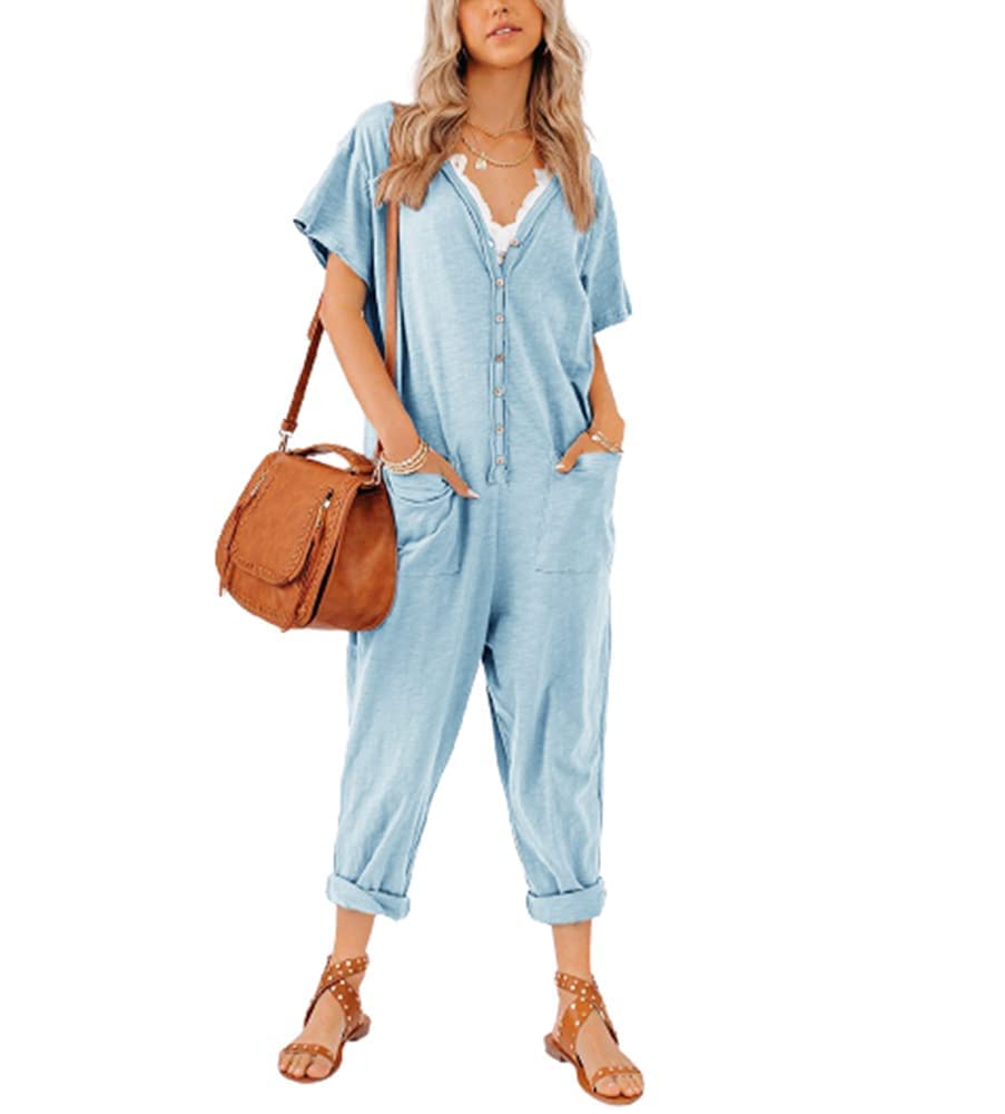 Women's Onesies Button Up Jumpsuit 