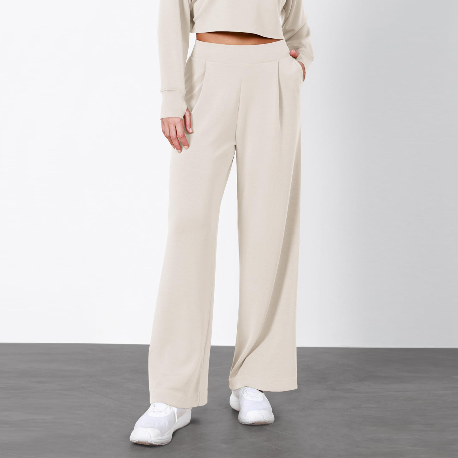 Women's High Waist Draped Straight Leg Pants With Pockets(BUY 2 FREE SHIPPING)