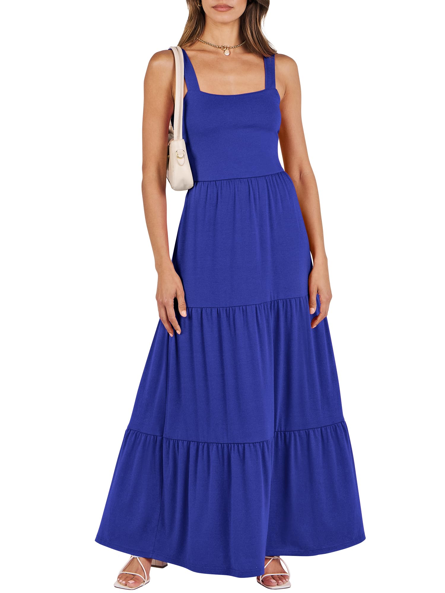 Women's Casual Sleeveless Swing Dresses Long Maxi with Pockets（BUY 2 FREE SHIPPING）