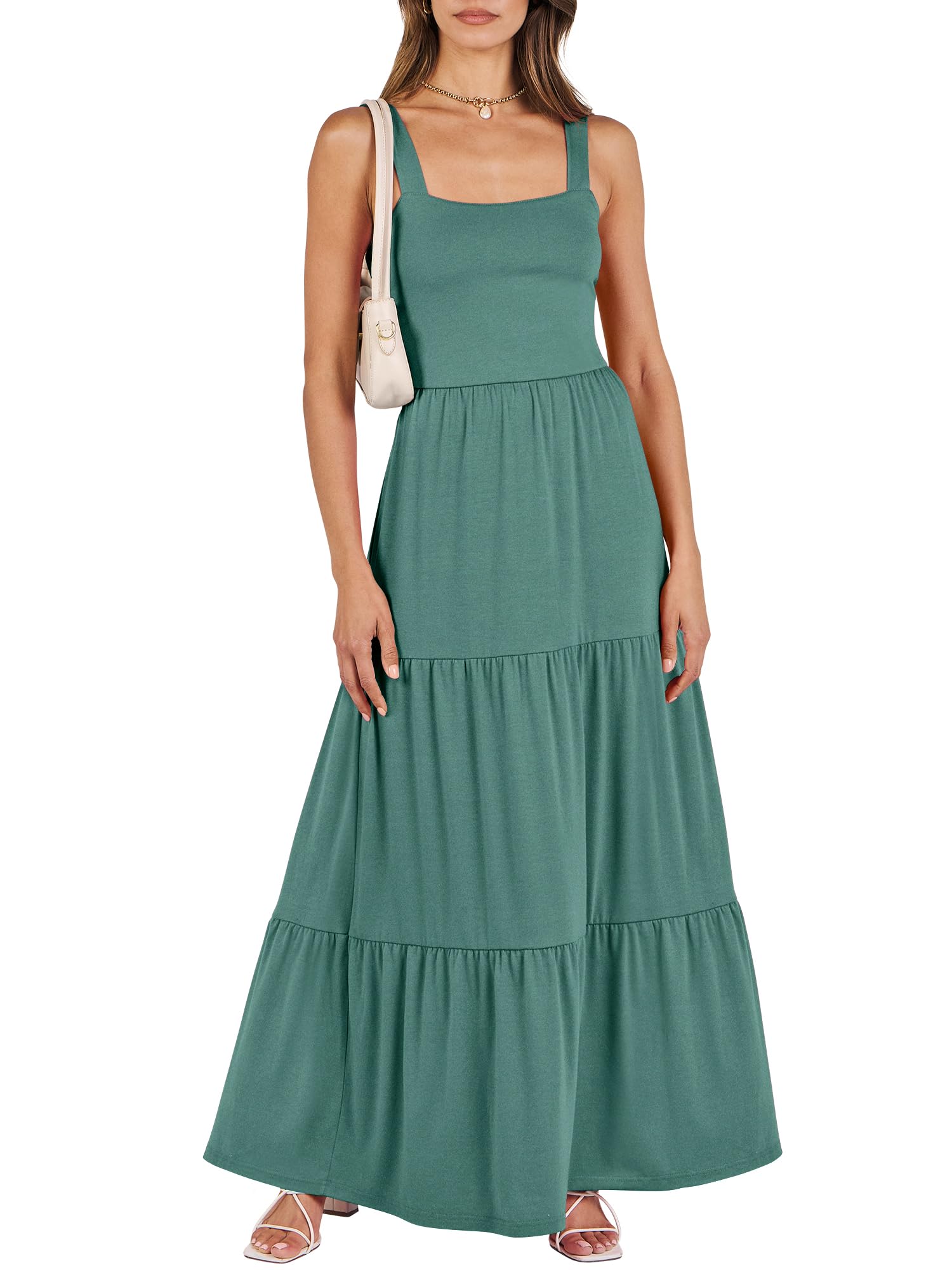Women's Casual Sleeveless Swing Dresses Long Maxi with Pockets（BUY 2 FREE SHIPPING）