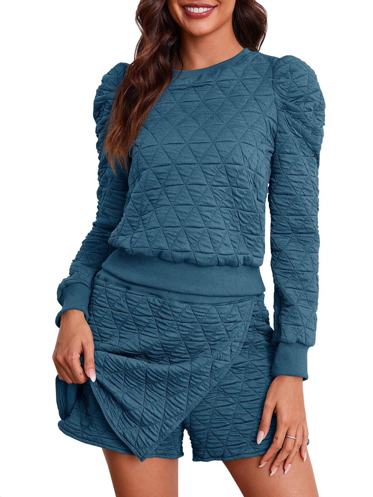2024 New Women's Argyle Sweatshirts and Wrap Skorts Casual Set(buy 2 10% OFF)