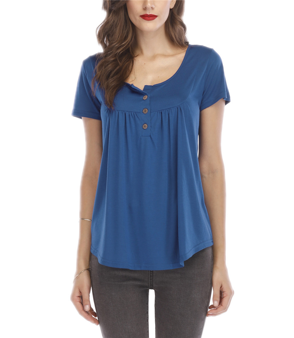 Women Short Sleeves  Top  Casual Blouse Loose Fit T-Shirt（S~5XL）