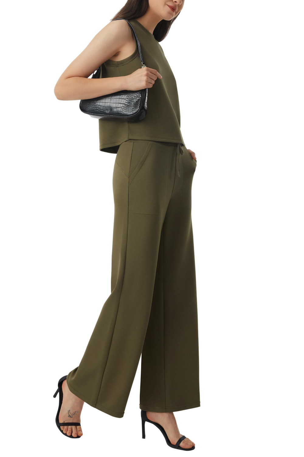 2024 Women's Sleeveless Vest Top & Wide Leg Casual Pants 2-piece Set (Buy 2 Free Shipping)