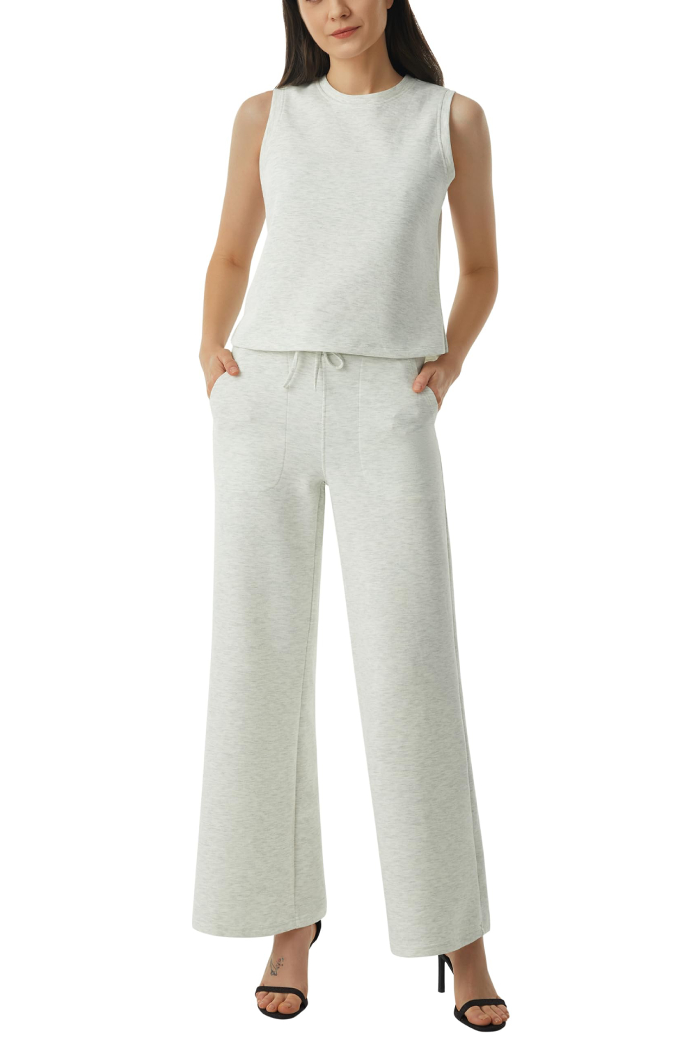 2024 Women's Sleeveless Vest Top & Wide Leg Casual Pants 2-piece Set (Buy 2 Free Shipping)