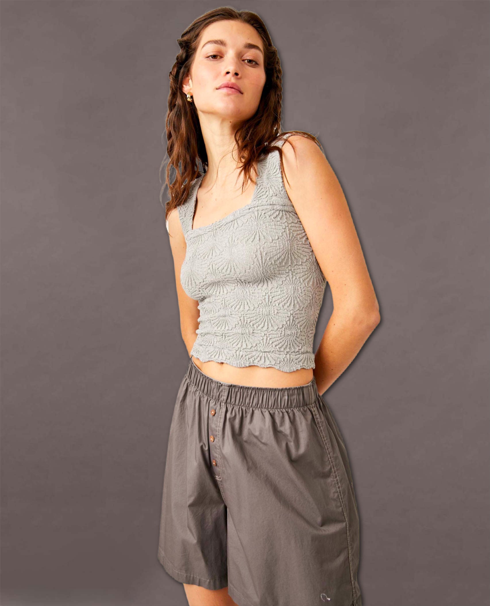 Spring Sale-2024 Sleeveless Backless Flower Crop Tank