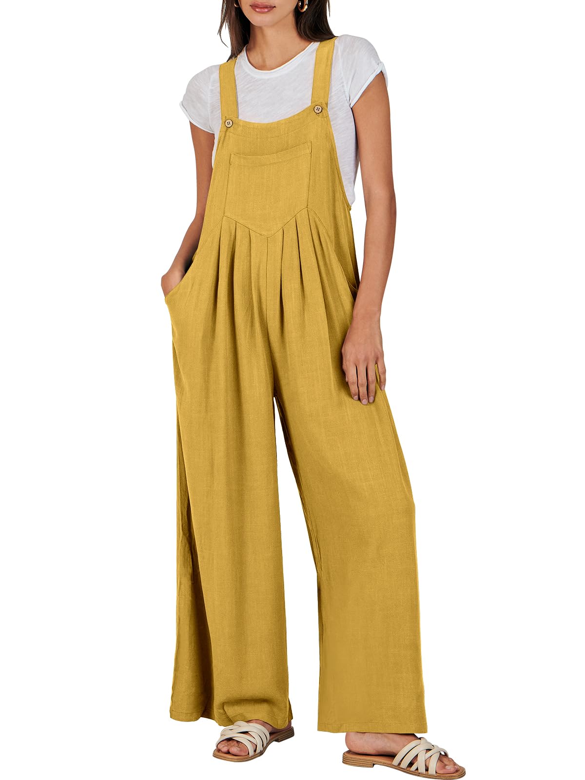 ⏰Hot Sale-Women's Sleeveless Wide Leg Jumpsuit with Pockets(Buy 2 Free Shipping)