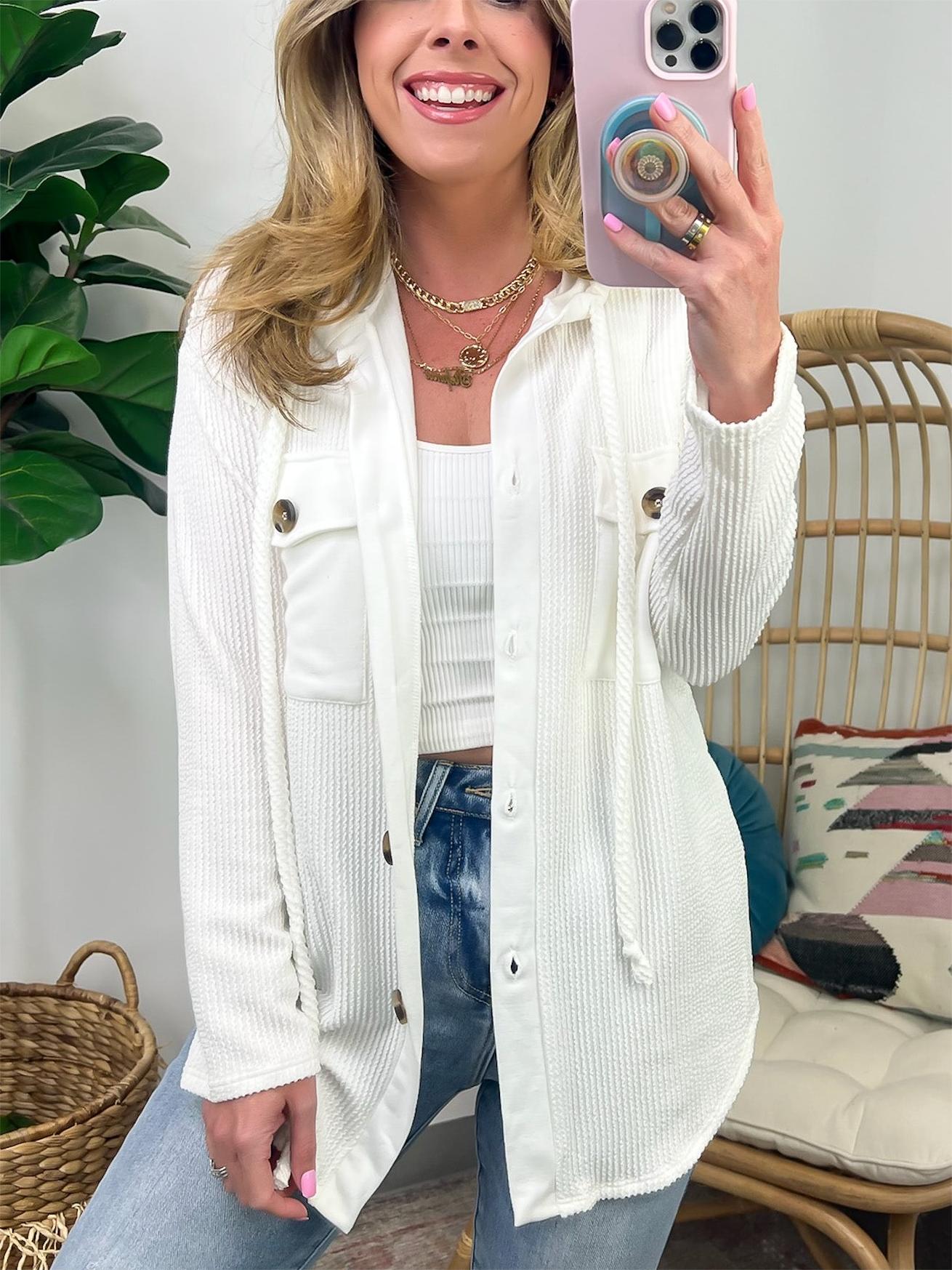  ⏰Hot Sale-Ribbed Button Hoodie Sweatshirt (Buy 2 Free Shipping)