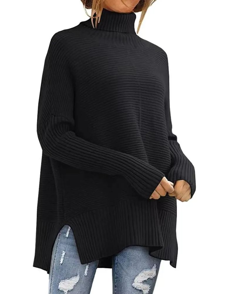 Women's Oversized Turtleneck Sweaters Ribbed Tunic Sweater(BUY 2 FREE SHIPPING)