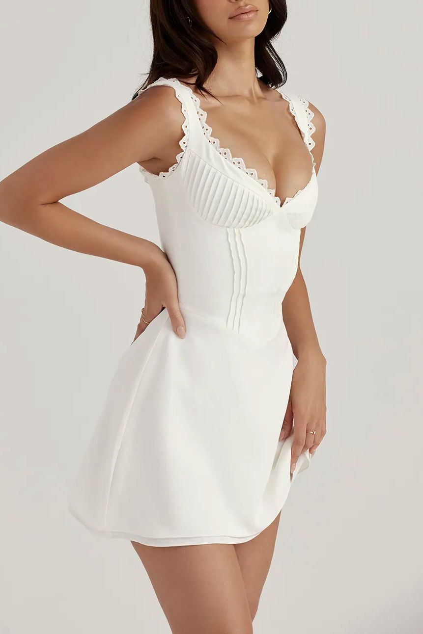 New Pin Pleated Mini Dress
