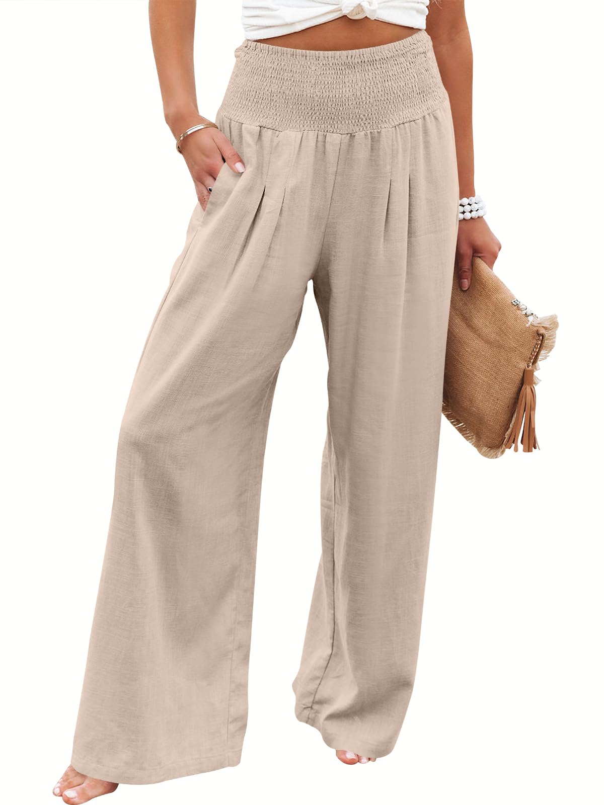 Women's High Waist Linen Casual Wide Leg Pants(Buy 3 Free Shipping)