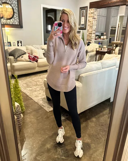 Women's Long Sleeve Half Zip Oversized Ribbed Knit Pullover Sweater（buy 2 free shipping）