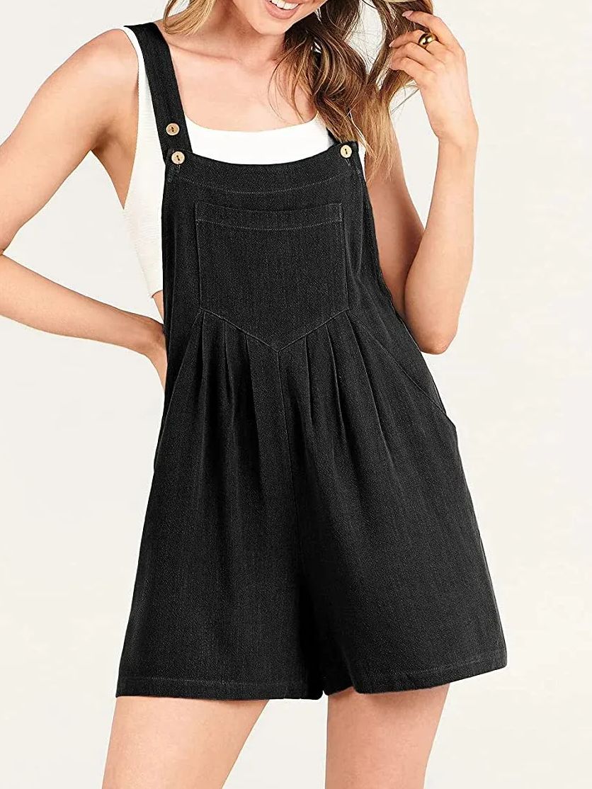 New Adjustable Wide Leg Pocket Short Overalls Romper (Buy 2 Free Shipp